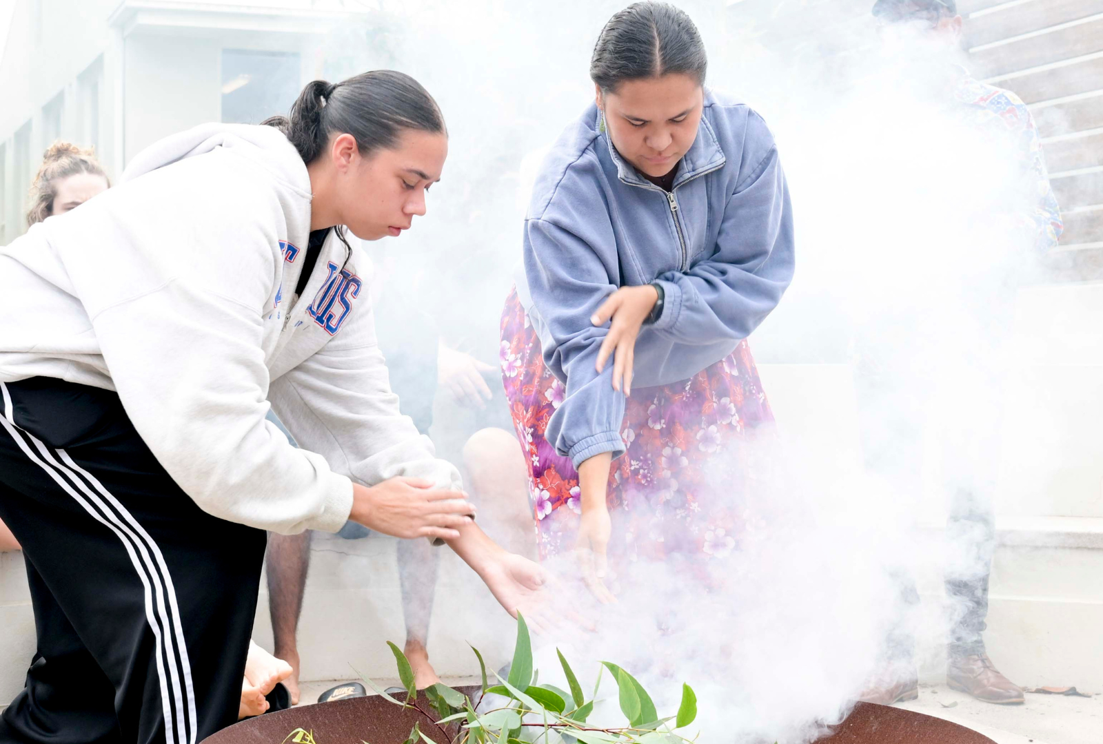 NAISDA Students Participating in Smoking Ceremony
