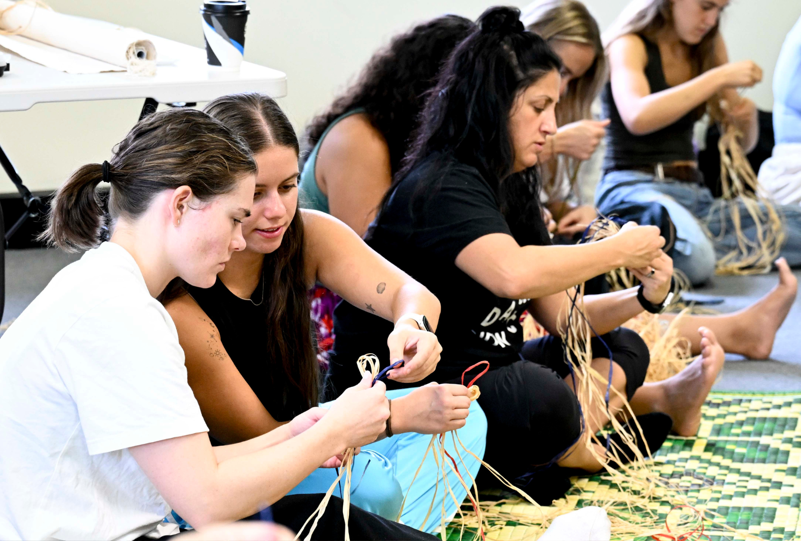 Students Weaving